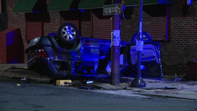 3 injured after vehicle hits 2 buildings during rollover crash in North Philadelphia: police