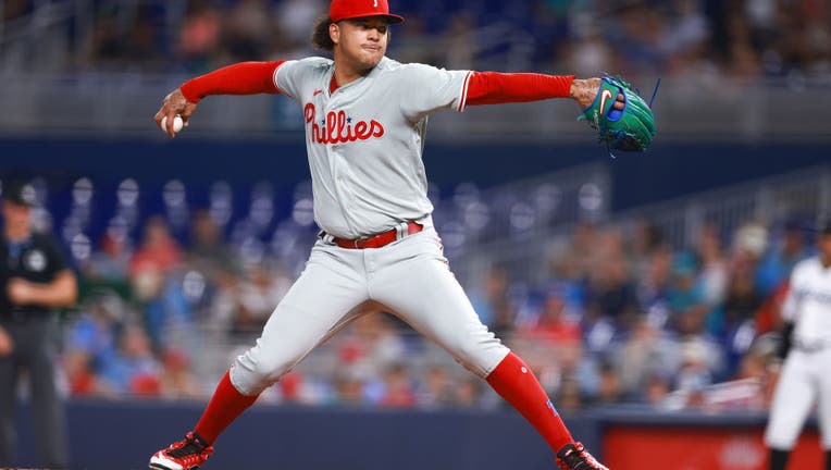 Phillies' Walker shuts down Marlins to become majors first pitcher