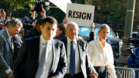 Sen. Bob Menendez arrives at court to answer to bribery case charges as he rejects calls to resign