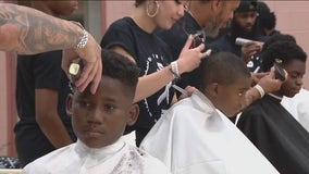 Celebrity barbers continue annual free haircut event in West Philly ahead of back-to-school