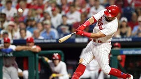 Schwarber blasts home run No. 42, Marsh has 3 RBIs in Phillies' 8-4 win over Marlins