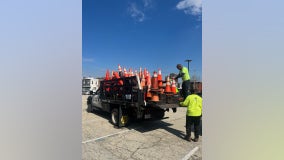 Philadelphia police roundup over 1000 traffic cones used to save parking spots, challenges another district