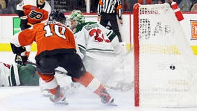 Brink scores first two NHL goals in Flyers' 6-2 romp over the Wild