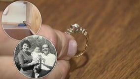 Man reunited with parents' wedding rings after they were found hidden in his childhood home