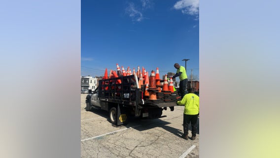 Philadelphia police roundup over 1000 traffic cones used to save parking spots, challenges another district