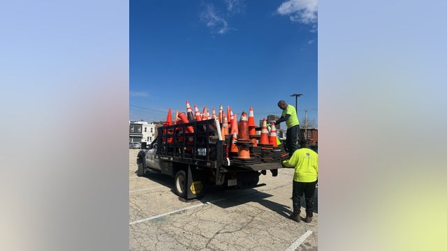 Philadelphia police roundup over 1000 traffic cones used to save parking spots, challenges another district
