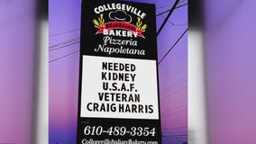 Veteran receives kidney from fellow veteran thanks to Collegeville Bakery sign