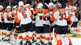 Sanheim leads Flyers past Ducks 6-3 despite hat trick from rookie Leo Carlsson