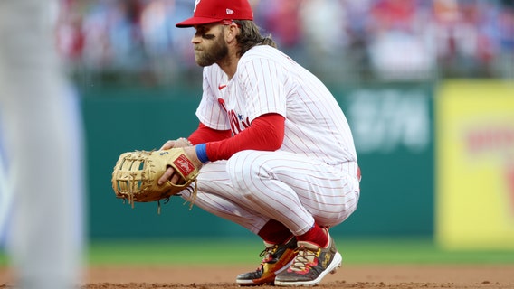Bryce Harper to play first base full-time for Phillies as franchise moves on from Rhys Hoskins