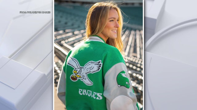 Princess Diana-inspired Eagles letterman jacket signed by Kylie Kelce gets $100k at auction