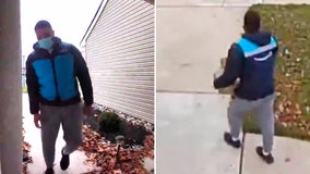 Watch: Porch pirate wearing Amazon jacket swipes package with over $1k in Apple Watches, police say