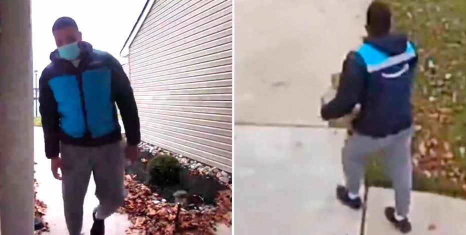 Watch: Porch pirate wearing Amazon jacket swipes package with over $1k in Apple Watches, police say
