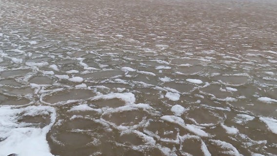 Pancake ice mesmerizes on Lake Superior