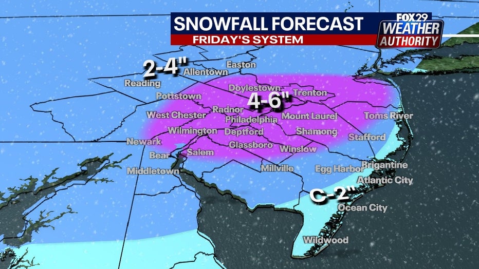 Philadelphia Snow Forecast How much snow will fall Friday? FOX 29