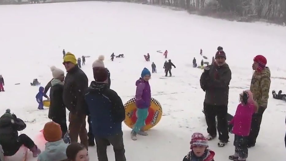 Strath Haven High School sledding.
