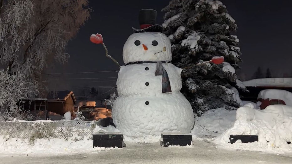 Family builds 20-foot snowman, dubbed 'Snowzilla,' in Alaska