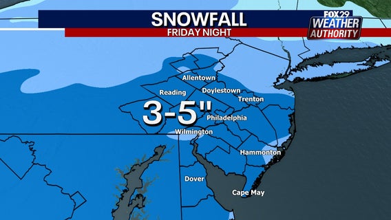 Winter storm warnings issued as several inches of snow expected to fall in Philadelphia area overnight