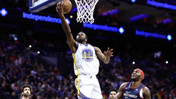 Andrew Wiggins has double-double, leads Warriors to 127-104 win over Sixers