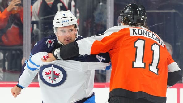 Travis Konecny's 'Gordie Howe hat trick' lifts Flyers over Jets 4-1