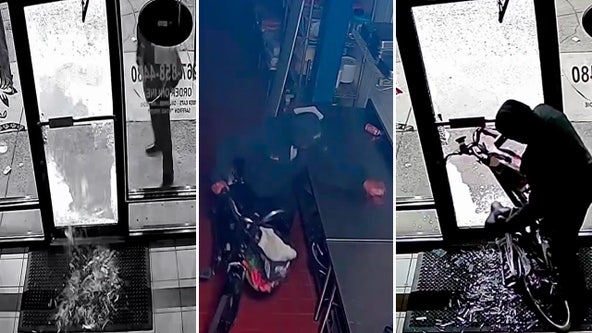 Video: Suspect smashes through Philadelphia restaurant window, steals bike