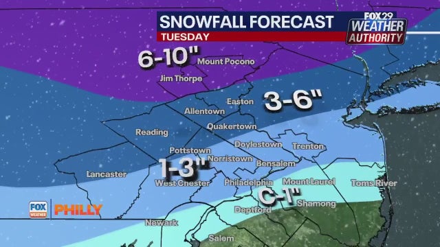 Philadelphia snow forecast: Winter storm alerts with rain turning into snow Monday into Tuesday