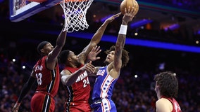 Tyrese Maxey, Kelly Oubre Jr. post double-doubles and lead Sixers past Heat 98-91