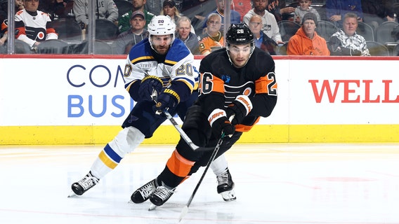 Jordan Binnington makes 40 saves to lead the Blues past the Flyers 2-1