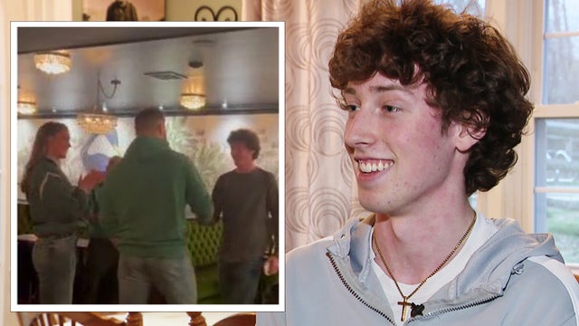 Jason and Kylie Kelce ask teen fan to sing for them after Kylie Irish dances with McHugh School of Irish Dance