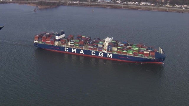 Largest vessel to ever visit U.S. East Coast arrives in Philadelphia