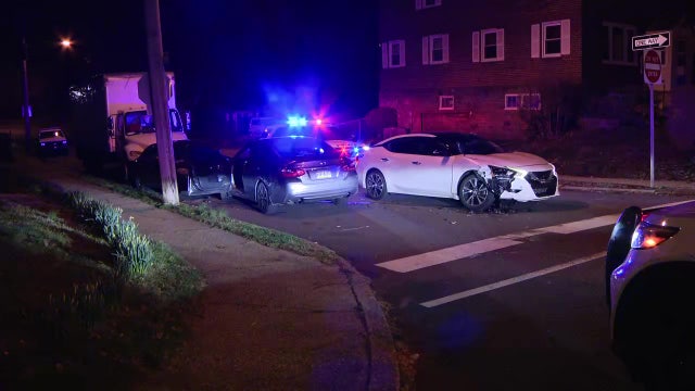 Police pursuit ends with crash, multiple arrests in West Philadelphia