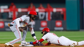 Steer hits grand slam in 10th, Cincinnati Reds beat Philadelphia 6-3; Phillies' Harper hitless again