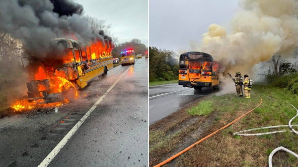 Driver hailed as hero after students safely escape school bus fire in South Jersey