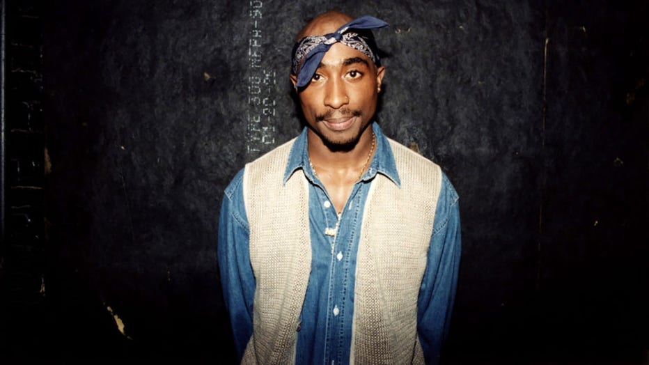 Rapper Tupac Shakur poses for photos backstage after his performance at the Regal Theater in Chicago, Illinois in March 1994. (Photo By Raymond Boyd/Getty Images)