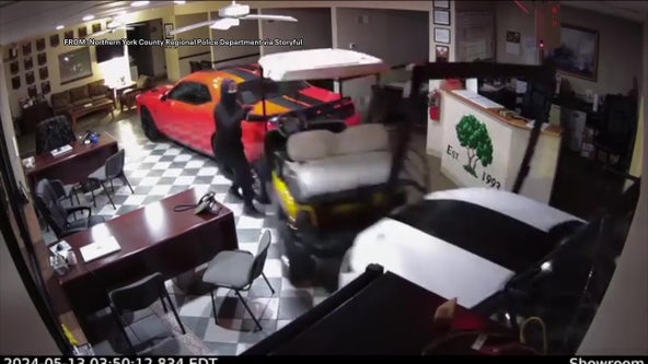 Video: Thieves foil own high-end car heist at Pennsylvania dealership