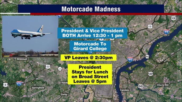 Philadelphia traffic: Biden, Harris visit brings motorcade madness Wednesday
