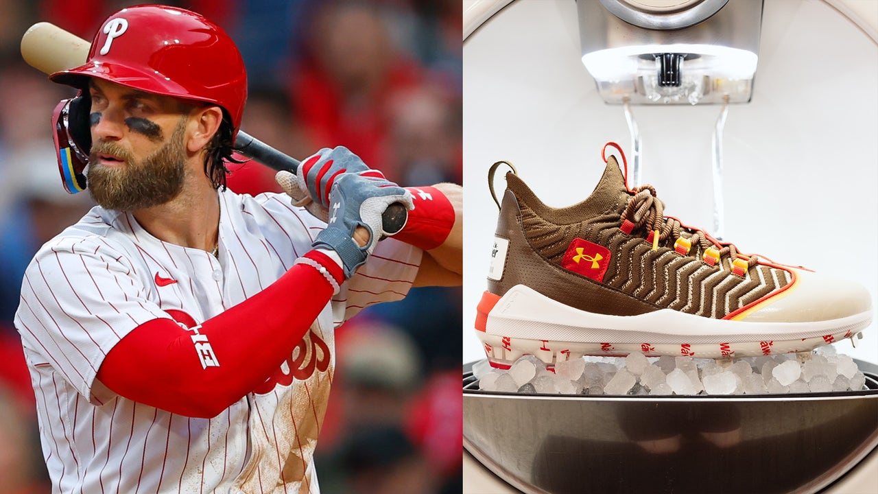 Inside Bryce Harper s new Wawa themed Under Armour shoes FOX 29 Philadelphia