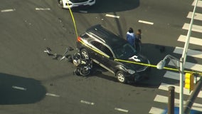 Motorcycle, SUV collide in serious accident in SW Philly