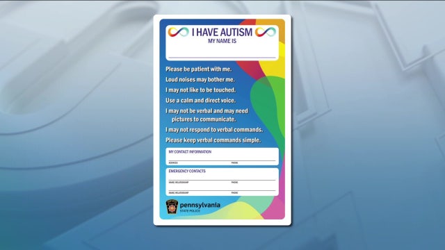 Pennsylvania State Police unveil identification card for people with autism