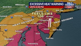 Excessive Heat Warning issued for Philadelphia area Friday; chance of pop-up storms