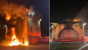 Raging fire destroys historic Fire Chief's Memorial in Norristown