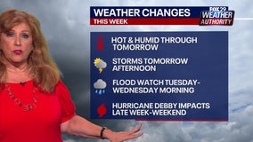 Moisture from Tropical Storm Debby to contribute to rain, potential flooding this week