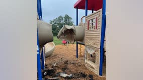 Fire melts through playground equipment at community park in New Castle