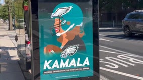 Artist behind fake Eagles ads endorsing Kamala Harris says he's unaware how they got on bus shelters