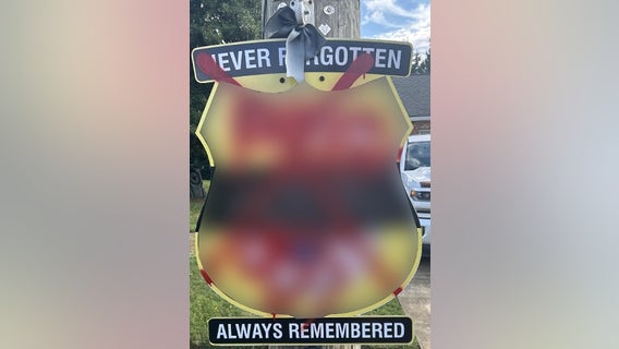 Memorial sign dedicated to fallen Delaware officer defaced with spray paint: police
