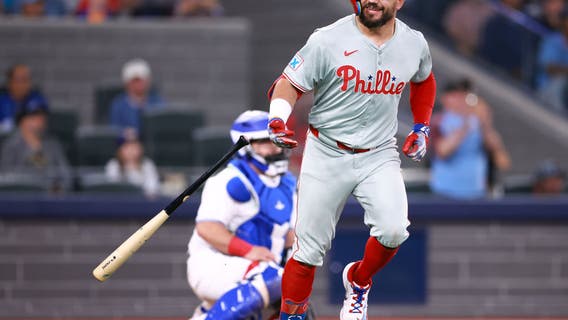 Kyle Schwarber hits 3 homers for 2nd time this season as Phillies rally past Blue Jays 10-9