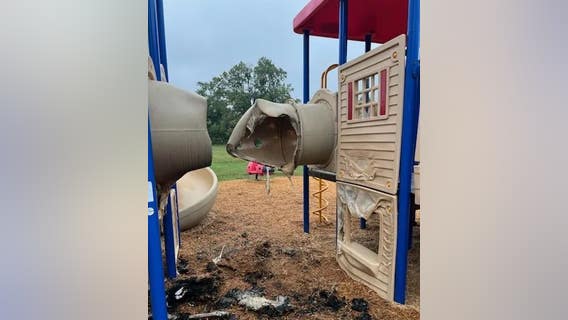 Fire melts through playground equipment at community park in New Castle