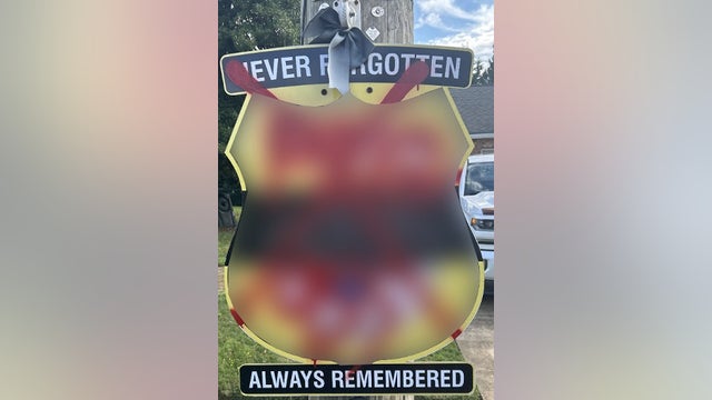 Memorial sign dedicated to fallen Delaware officer defaced with spray paint: police
