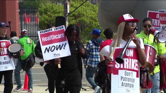 Aramark workers strike at all 3 Philadelphia sports stadiums
