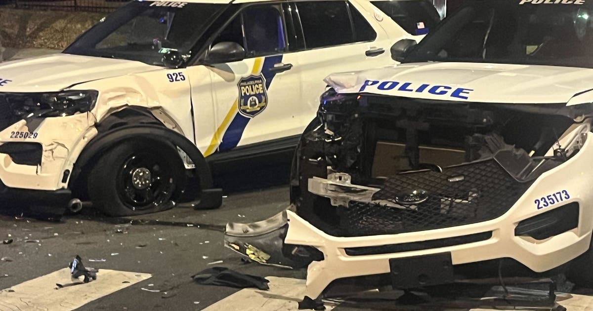 2 officers injured after police cruisers crash while chasing stolen car ...