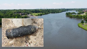 Magnet fishers find 'old military-style projectile' while searching Cooper River